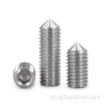 GB78 Stainless Steel 304 Hexagon Socket Set Screws With Cone Point